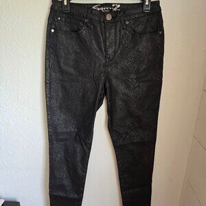 Seven7 Black/Leather Snake Skin Skinny Jeans Size 8